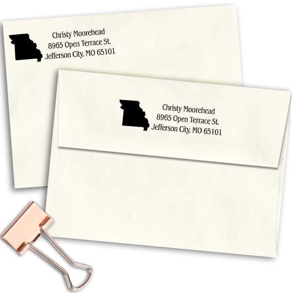 Missouri Return Address Stamp Imprint Example
