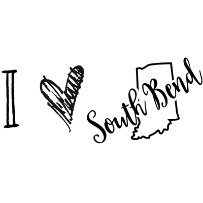 I Love Indiana Rubber Stamp