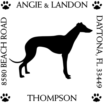 Greyhound Pet Lover Dog Address Stamp