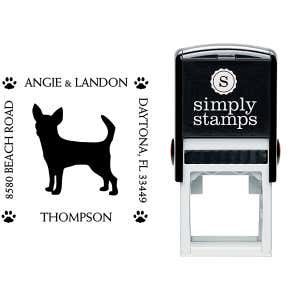 Chihuahua Pet Lover Dog Address Stamp Body and Design