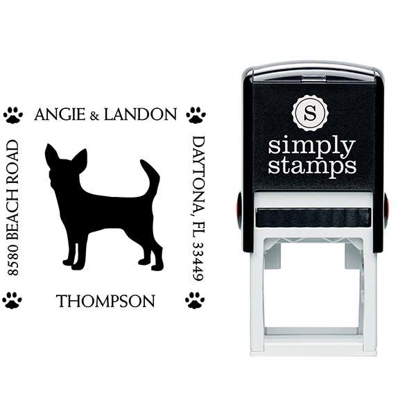 Chihuahua Pet Lover Dog Address Stamp Body and Design