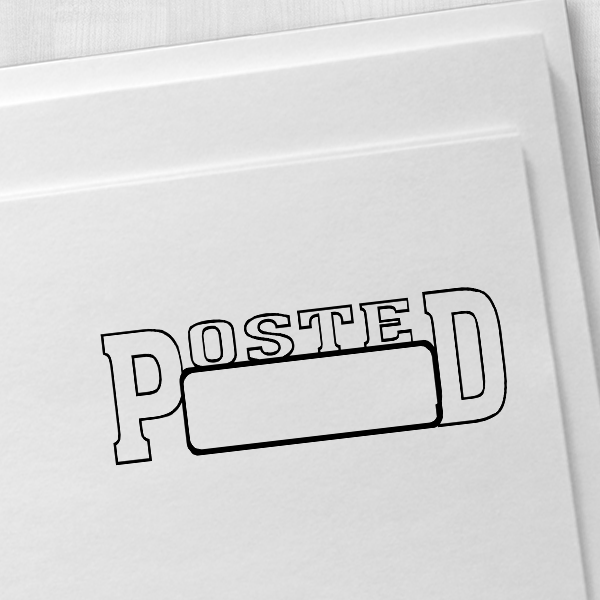 POSTED With Date Space Stock Stamp Imprint Example on Paper