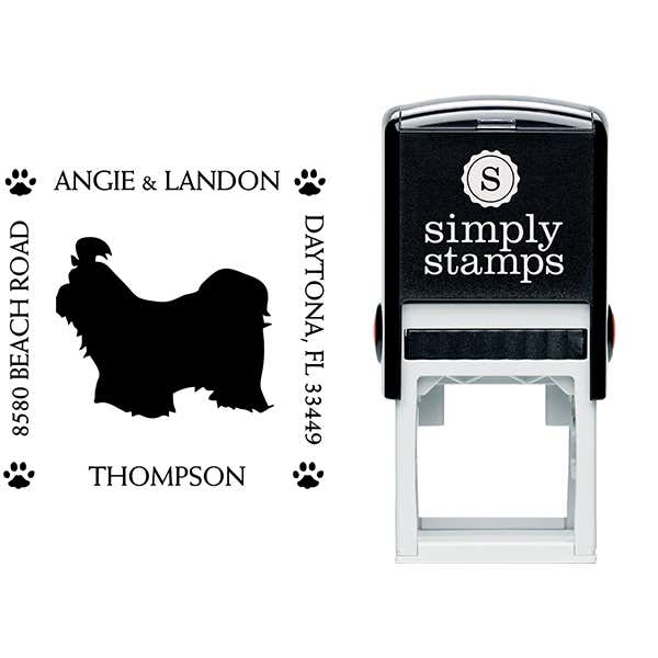 Shih Tzu Pet Lover Dog Address Stamp Body and Design