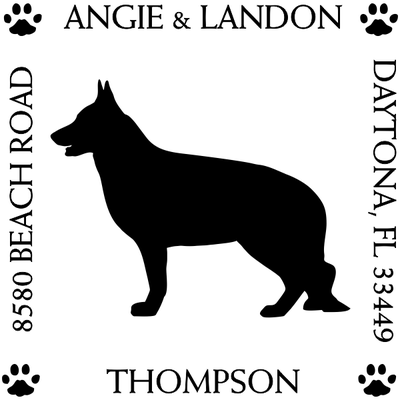 German Shepherd Pet Lover Dog Address Stamp
