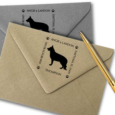 German Shepherd Pet Lover Dog Address Stamp - alternate view