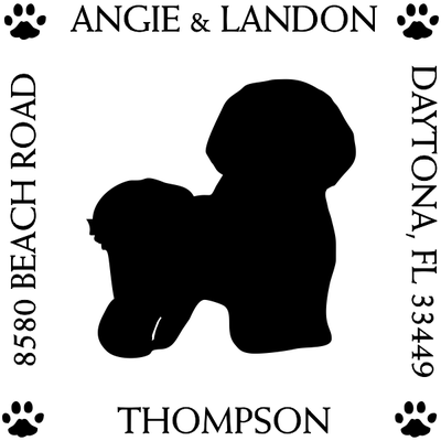 Bichon Frise Pet Dog Address Stamp