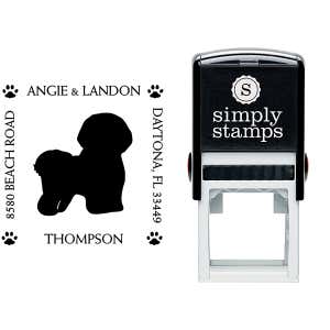 Bichon Frise Pet Lover Dog Address Stamp Body and Design