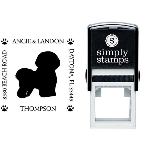 Bichon Frise Pet Lover Dog Address Stamp Body and Design