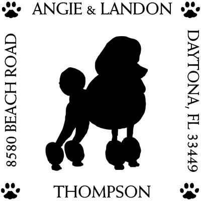 Poodle Pet Lover Dog Address Stamp