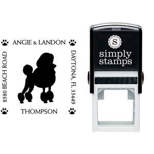 Poodle Pet Lover Dog Address Stamp Body and Design