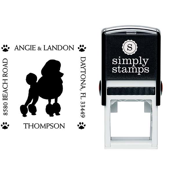 Poodle Pet Lover Dog Address Stamp Body and Design