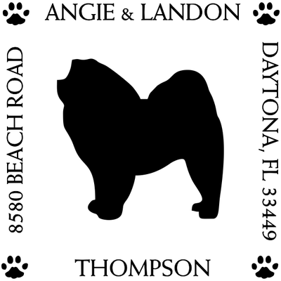 Chow Chow Pet Lover Dog Address Stamp