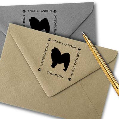 Chow Chow Pet Lover Dog Address Stamp - alternate view