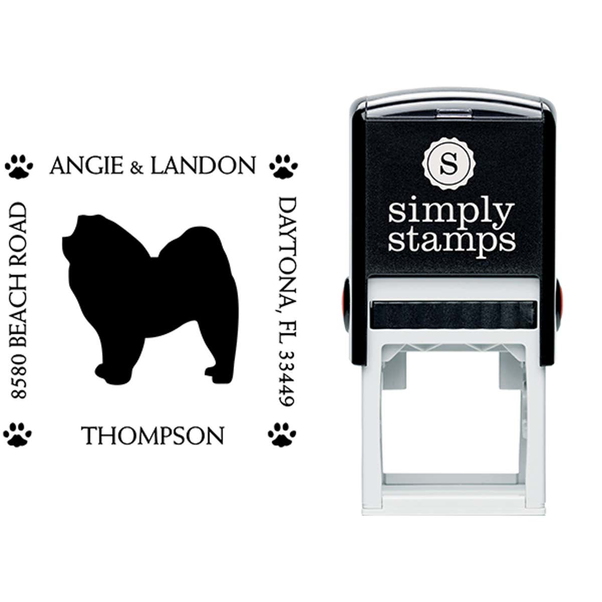 Chow Chow Pet Lover Dog Address Stamp Body and Design