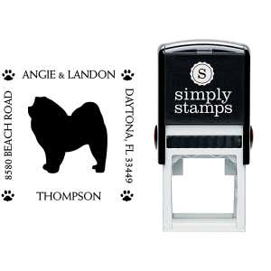 Chow Chow Pet Lover Dog Address Stamp Body and Design