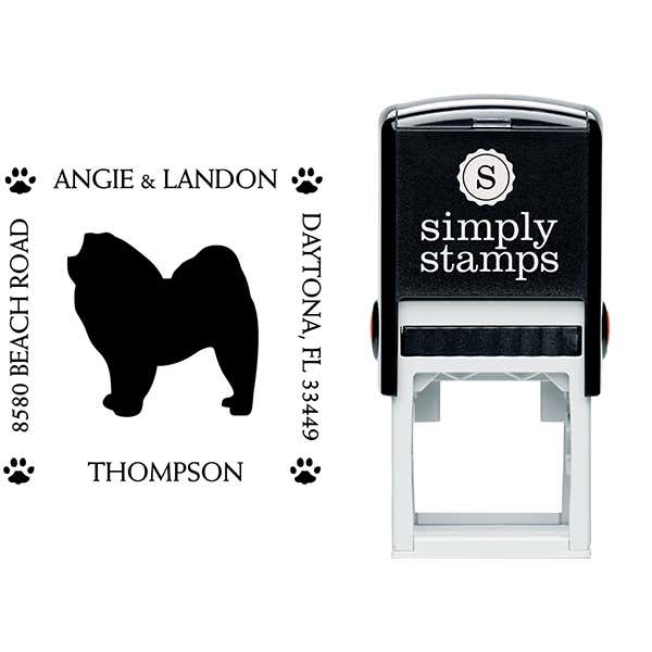 Chow Chow Pet Lover Dog Address Stamp Body and Design