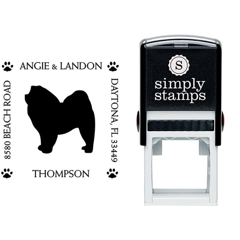 Chow Chow Pet Lover Dog Address Stamp Body and Design