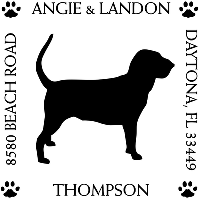 Hound Dog Pet Lover Dog Address Stamp