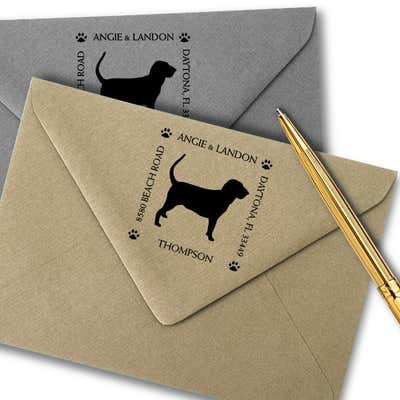 Hound Dog Pet Lover Dog Address Stamp - alternate view