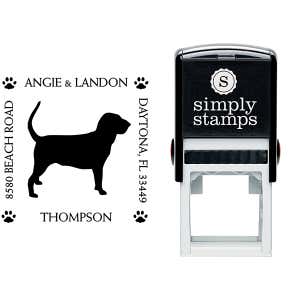 Hound Dog Pet Lover Dog Address Stamp Body and Design