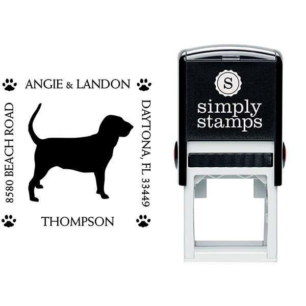 Hound Dog Pet Lover Dog Address Stamp Body and Design