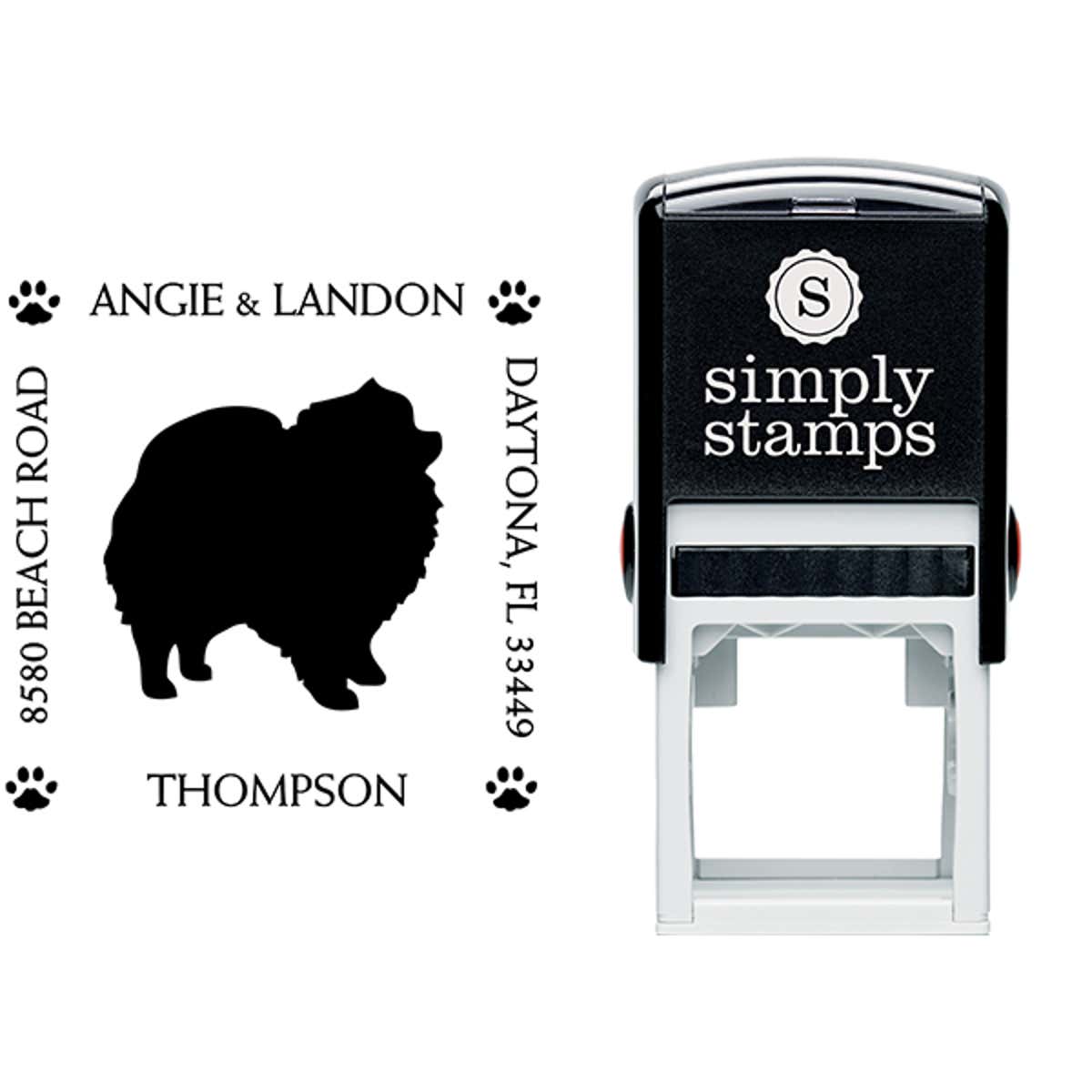 Pomeranian Pet Lover Dog Address Stamp Body and Design