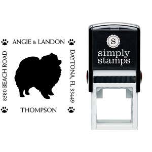 Pomeranian Pet Lover Dog Address Stamp Body and Design