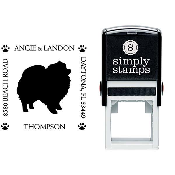 Pomeranian Pet Lover Dog Address Stamp Body and Design