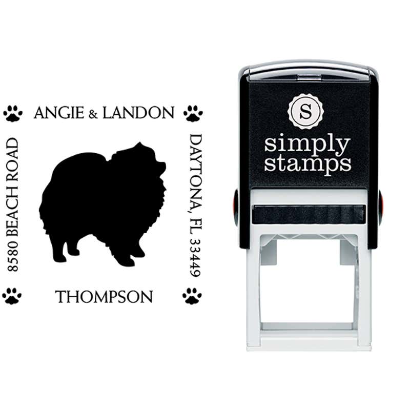 Pomeranian Pet Lover Dog Address Stamp Body and Design