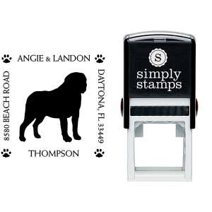 St. Bernard Pet Lover Dog Address Stamp Body and Design