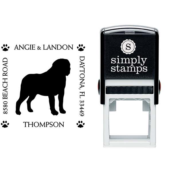 St. Bernard Pet Lover Dog Address Stamp Body and Design