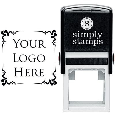 4 Corner Deco Border Logo Stamp - alternate view