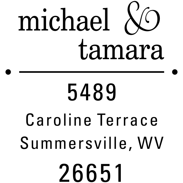 Line Dots Return Address Stamper