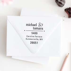 Line Dots Return Address Stamp Imprint Example