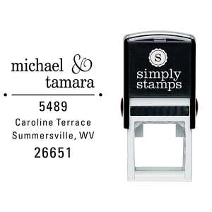 Line Dots Return Address Stamp Body and Design