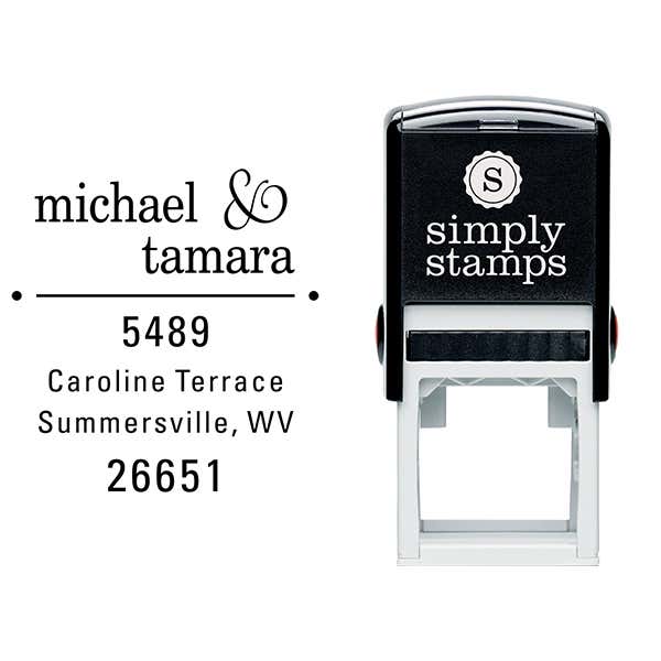 Line Dots Return Address Stamp Body and Design