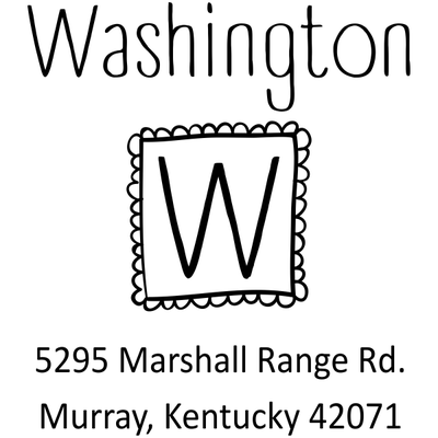 Cute Monogram Return Address Stamp
