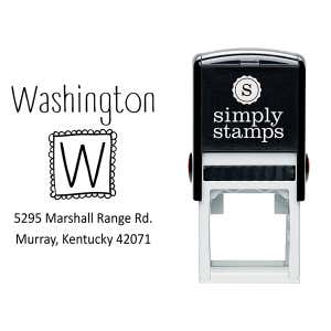 Cute Monogram Return Address Stamp Body and Design