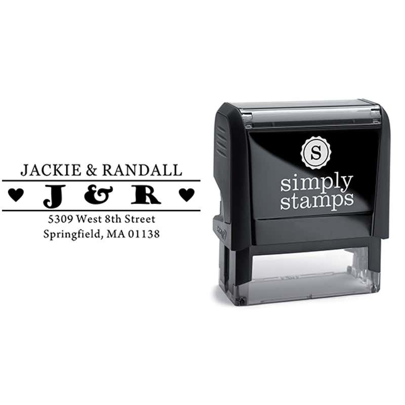 Heart Sided Return Address Stamp Body and Design