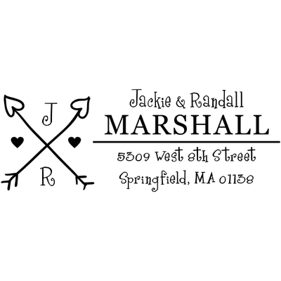 Hearts and Arrows Return Address Stamp