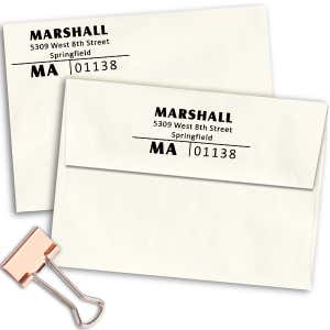 Split Line Return Address Stamp Imprint Example