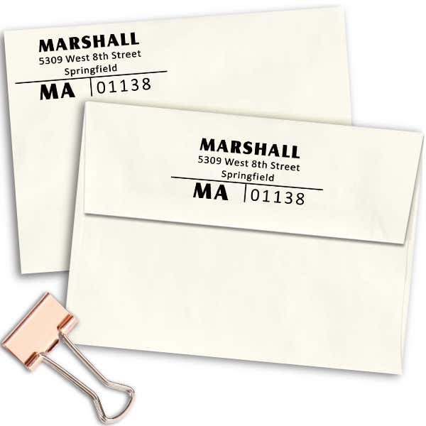 Split Line Return Address Stamp Imprint Example