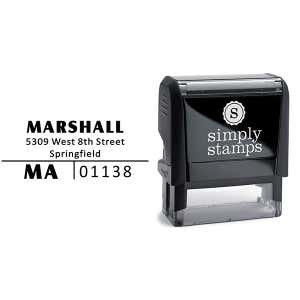Split Line Return Address Stamp Body and Design