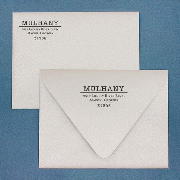 Mulhany Return Address Stamp Imprint Example