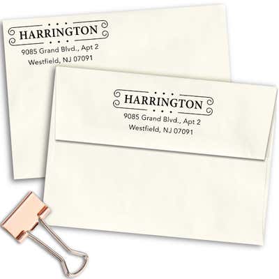 Harrington Diamond Deco Return Address Stamp - alternate view