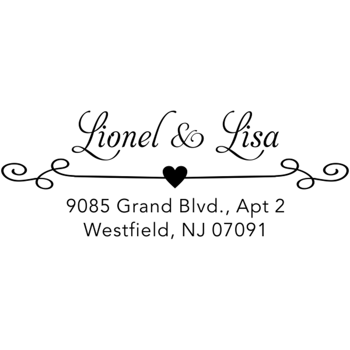Heart Curly Address Stamp