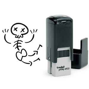 Jazz Hands Bones Halloween Craft Rubber Stamp Body and Design