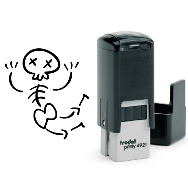 Jazz Hands Bones Halloween Craft Rubber Stamp Body and Design
