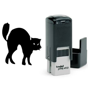Black Cat Halloween Craft Rubber Stamp Body and Design
