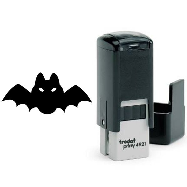 Short Fat Bat Halloween Craft Rubber Stamp Body and Design